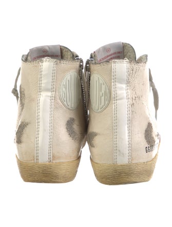Golden Goose Leather Glitter Accents Sneakers