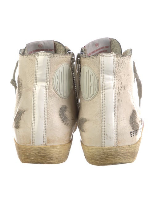 Golden Goose Leather Glitter Accents Sneakers