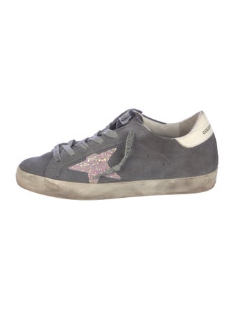 Golden Goose Suede Glitter Accents Sneakers