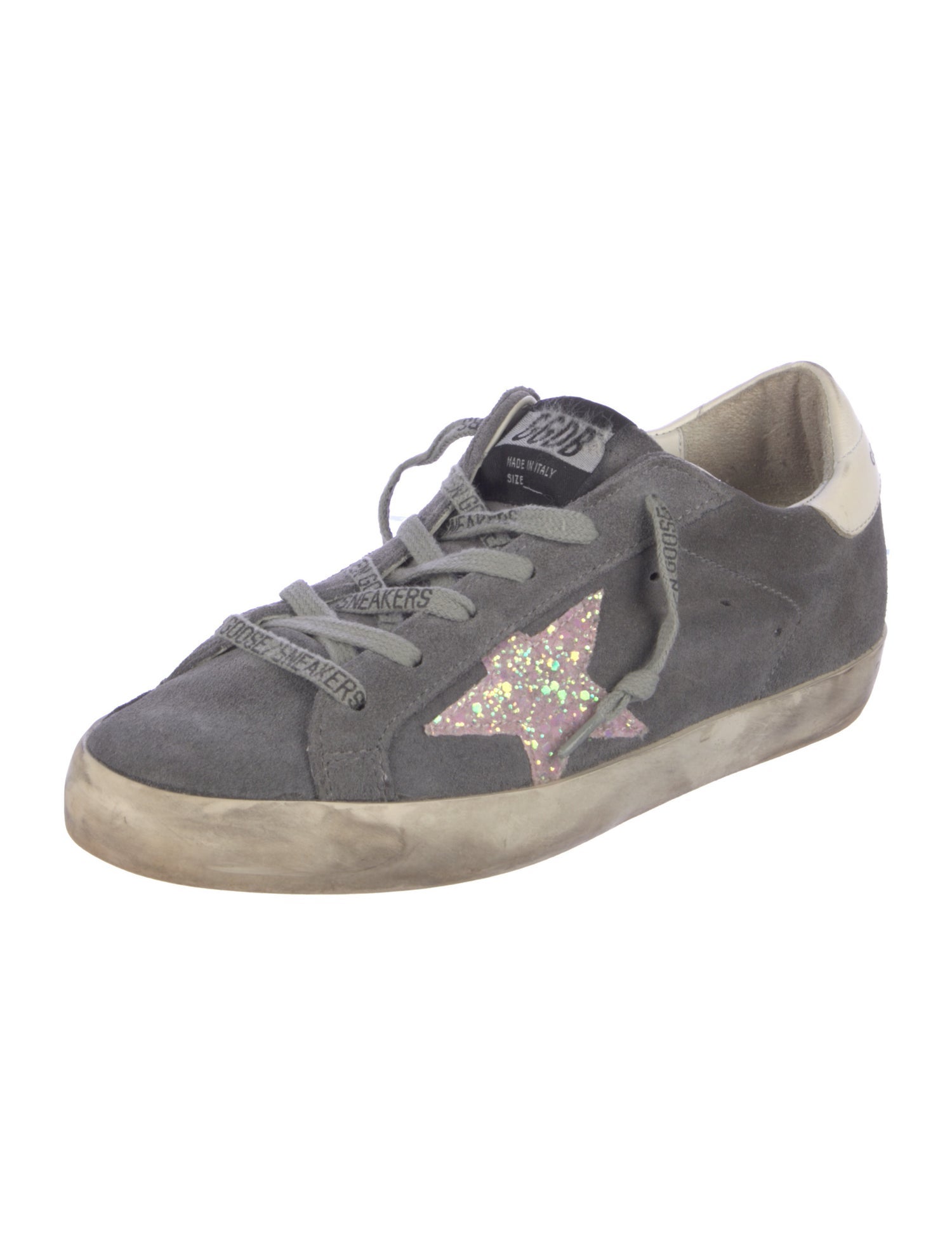 Golden Goose Suede Glitter Accents Sneakers