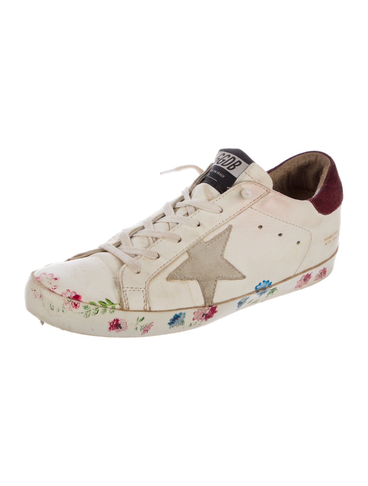 Golden Goose Leather Printed Sneakers