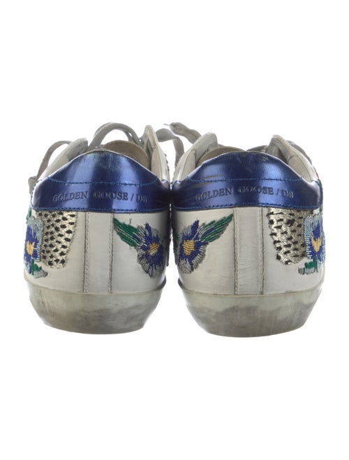 Golden Goose Leather Floral Print Sneakers