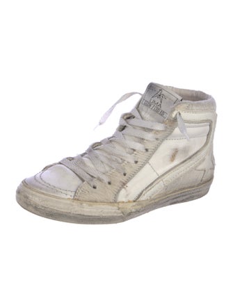 Golden Goose Leather Colorblock Pattern Sneakers