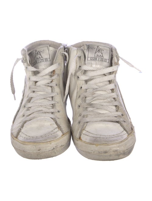 Golden Goose Leather Colorblock Pattern Sneakers