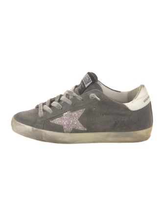 Golden Goose Suede Glitter Accents Sneakers