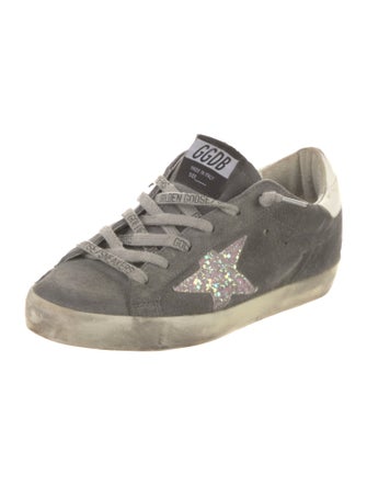 Golden Goose Suede Glitter Accents Sneakers