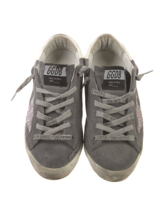 Golden Goose Suede Glitter Accents Sneakers