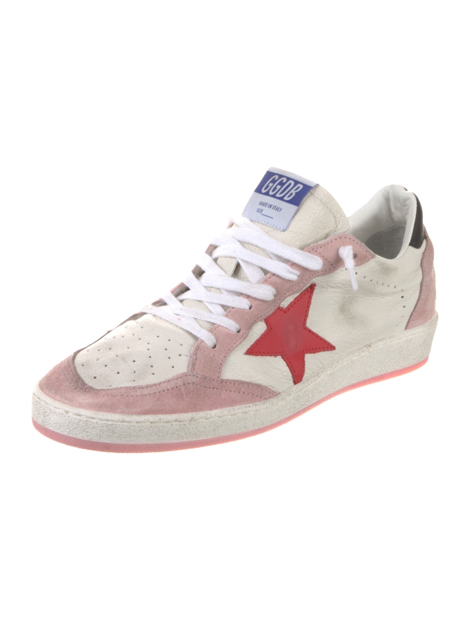 Golden Goose Leather Colorblock Pattern Sneakers