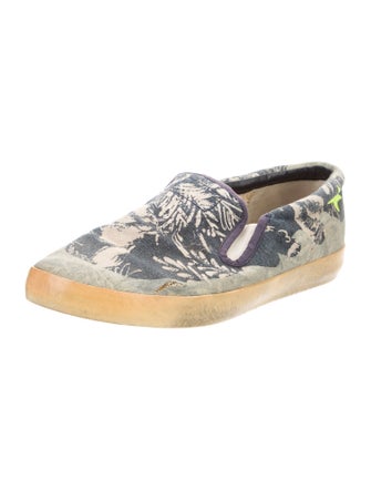 Golden Goose Canvas Floral Print Loafers