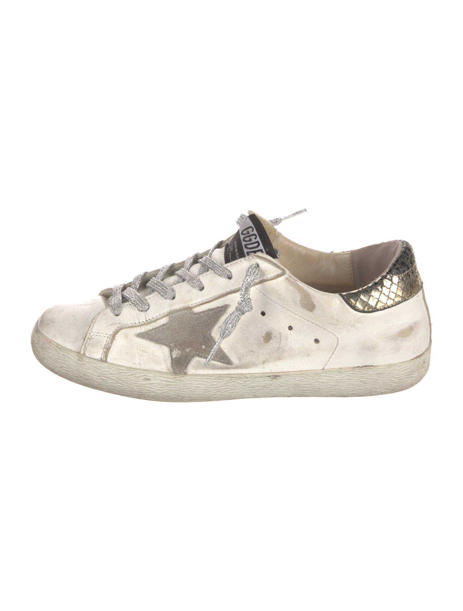 Golden Goose Leather Printed Sneakers