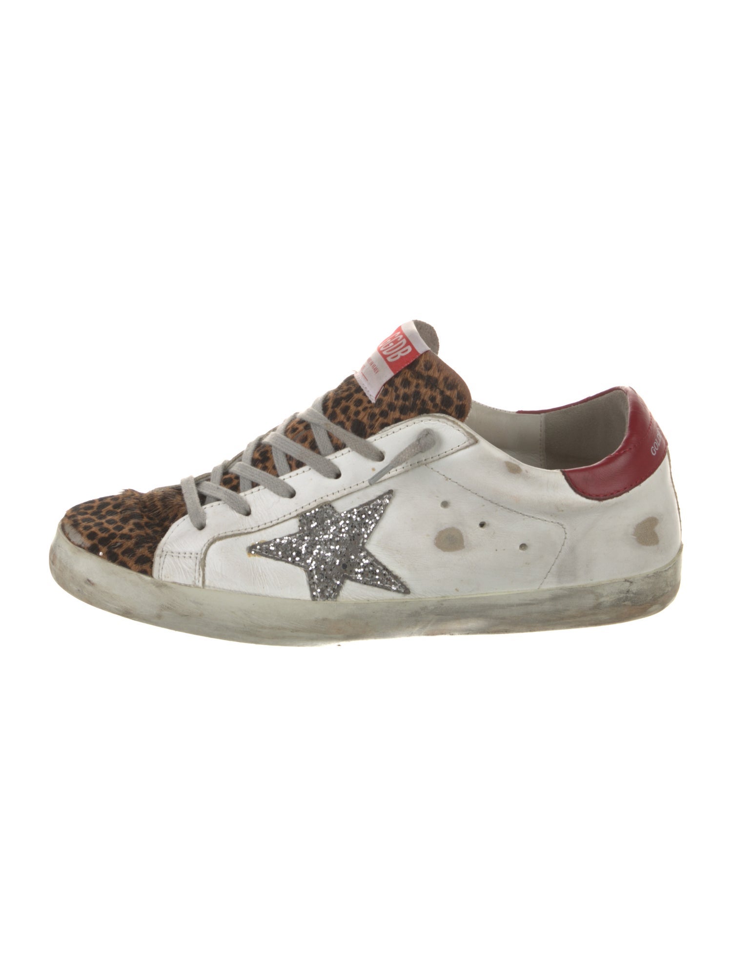 Golden Goose Leather Animal Print Sneakers