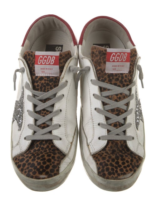 Golden Goose Leather Animal Print Sneakers