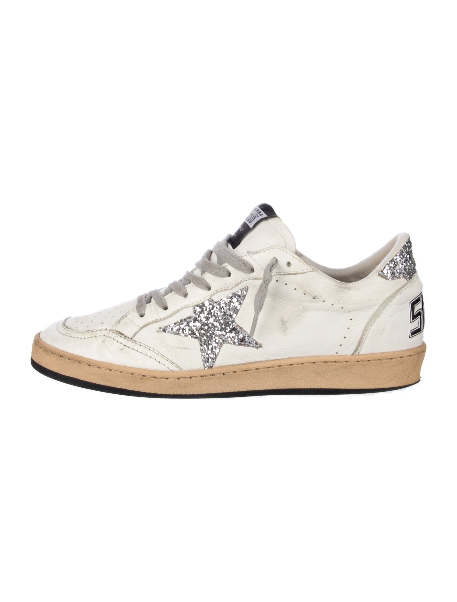 Golden Goose Leather Printed Sneakers