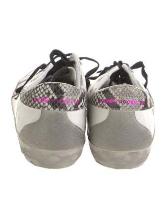 Golden Goose Leather Glitter Accents Sneakers