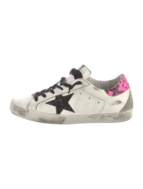 Golden Goose Leather Glitter Accents Sneakers