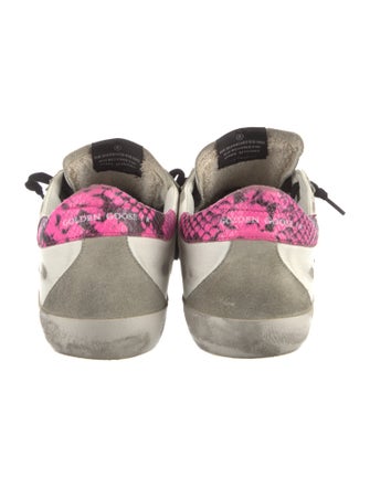 Golden Goose Leather Glitter Accents Sneakers