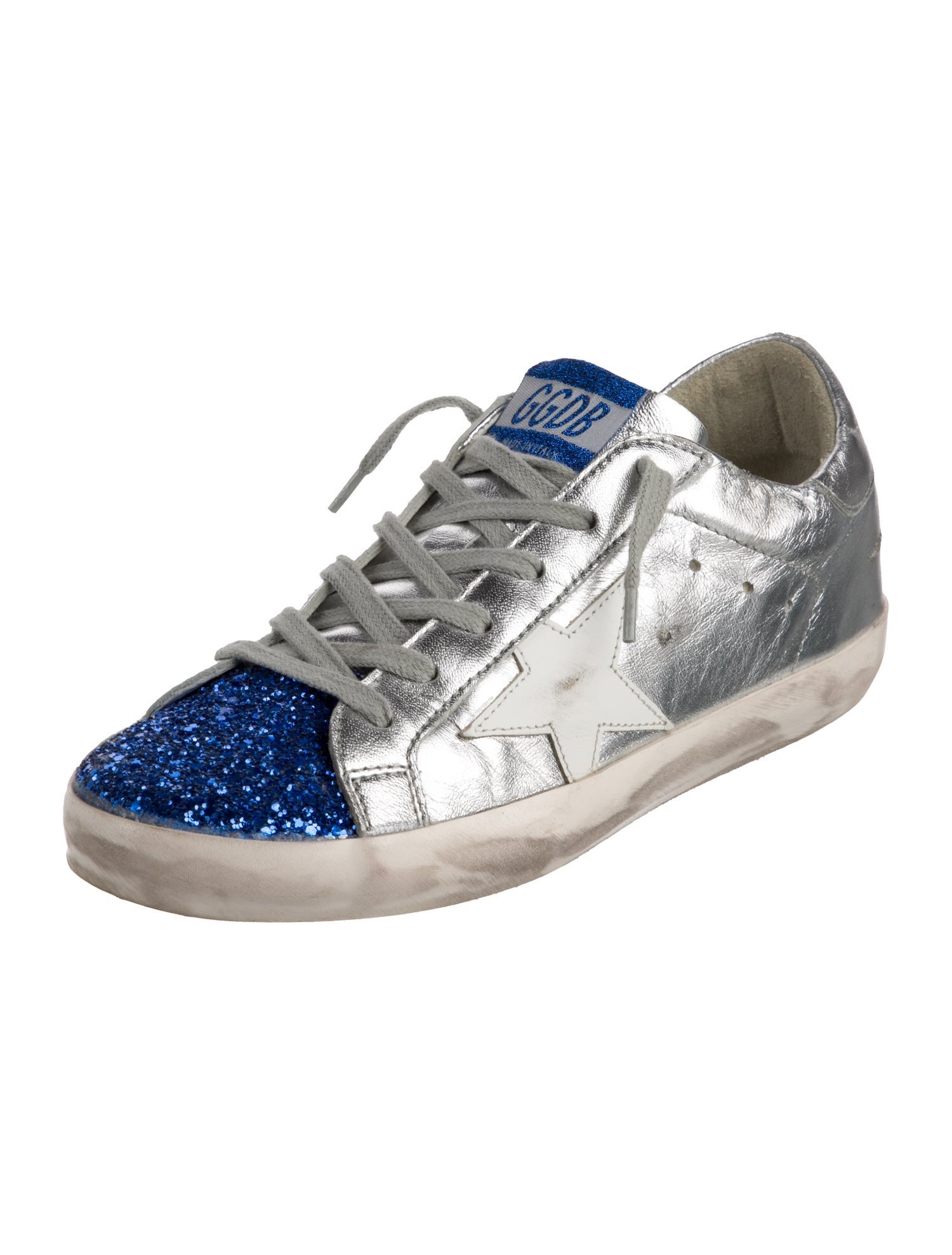 Golden Goose Leather Colorblock Pattern Sneakers