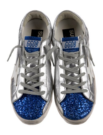 Golden Goose Leather Colorblock Pattern Sneakers