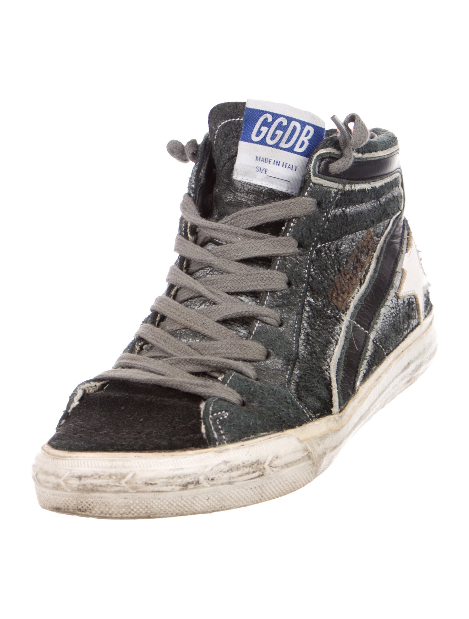 Golden Goose Suede Printed Wedge Sneakers