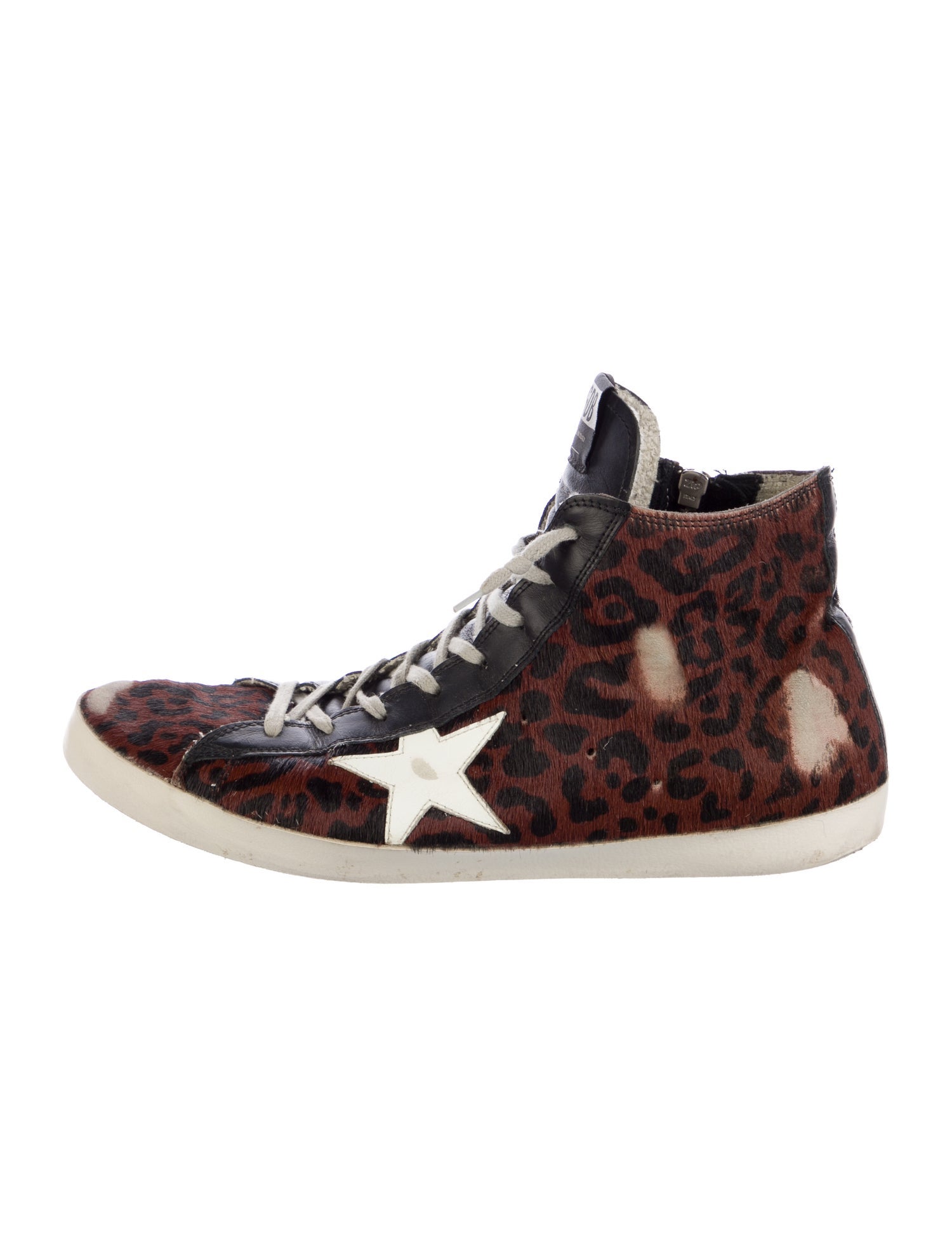 Golden Goose Ponyhair Animal Print Sneakers