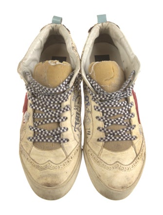 Golden Goose Leather Printed Sneakers