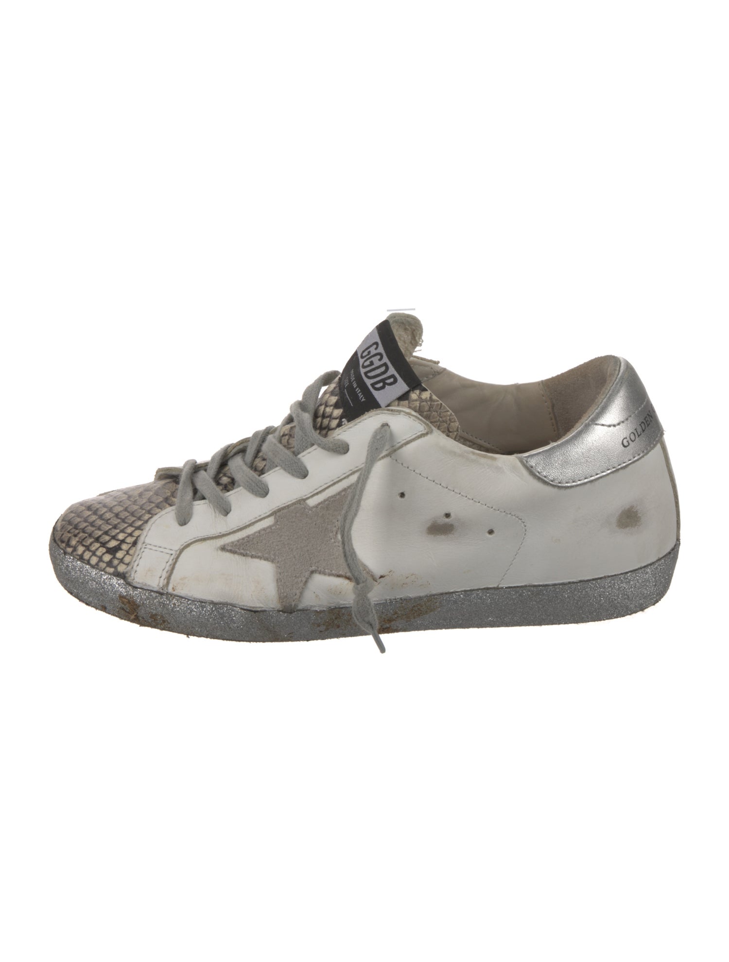 Golden Goose Leather Animal Print Sneakers