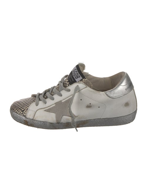 Golden Goose Leather Animal Print Sneakers