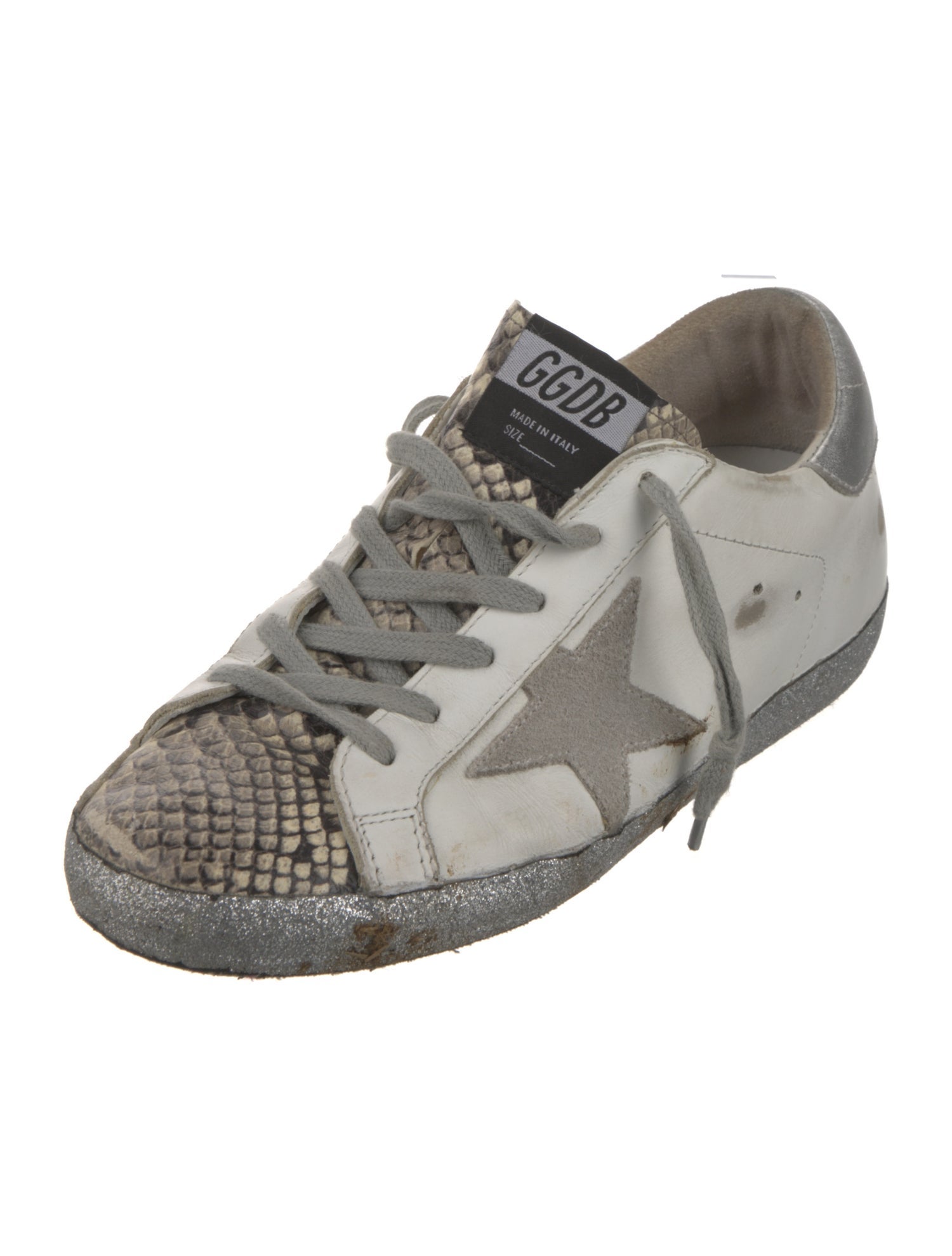 Golden Goose Leather Animal Print Sneakers