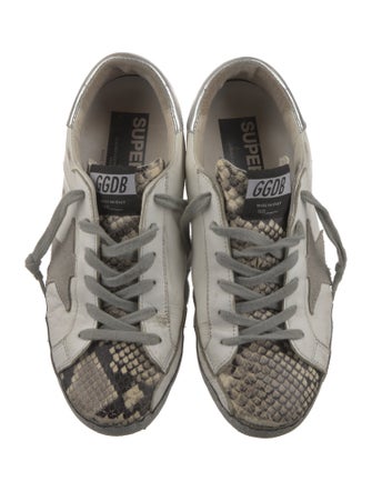 Golden Goose Leather Animal Print Sneakers