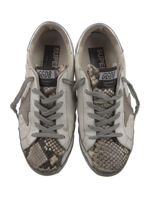 Golden Goose Leather Animal Print Sneakers