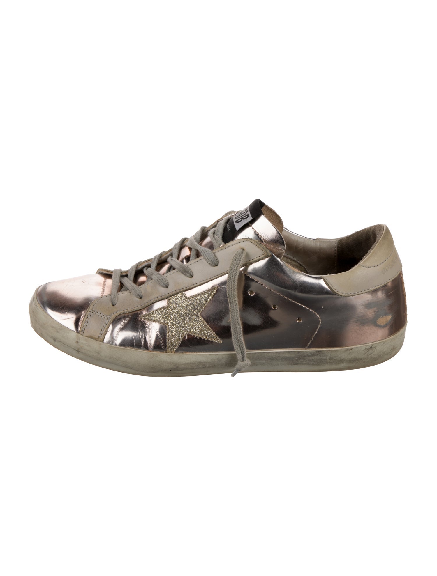 Golden Goose Leather Colorblock Pattern Sneakers
