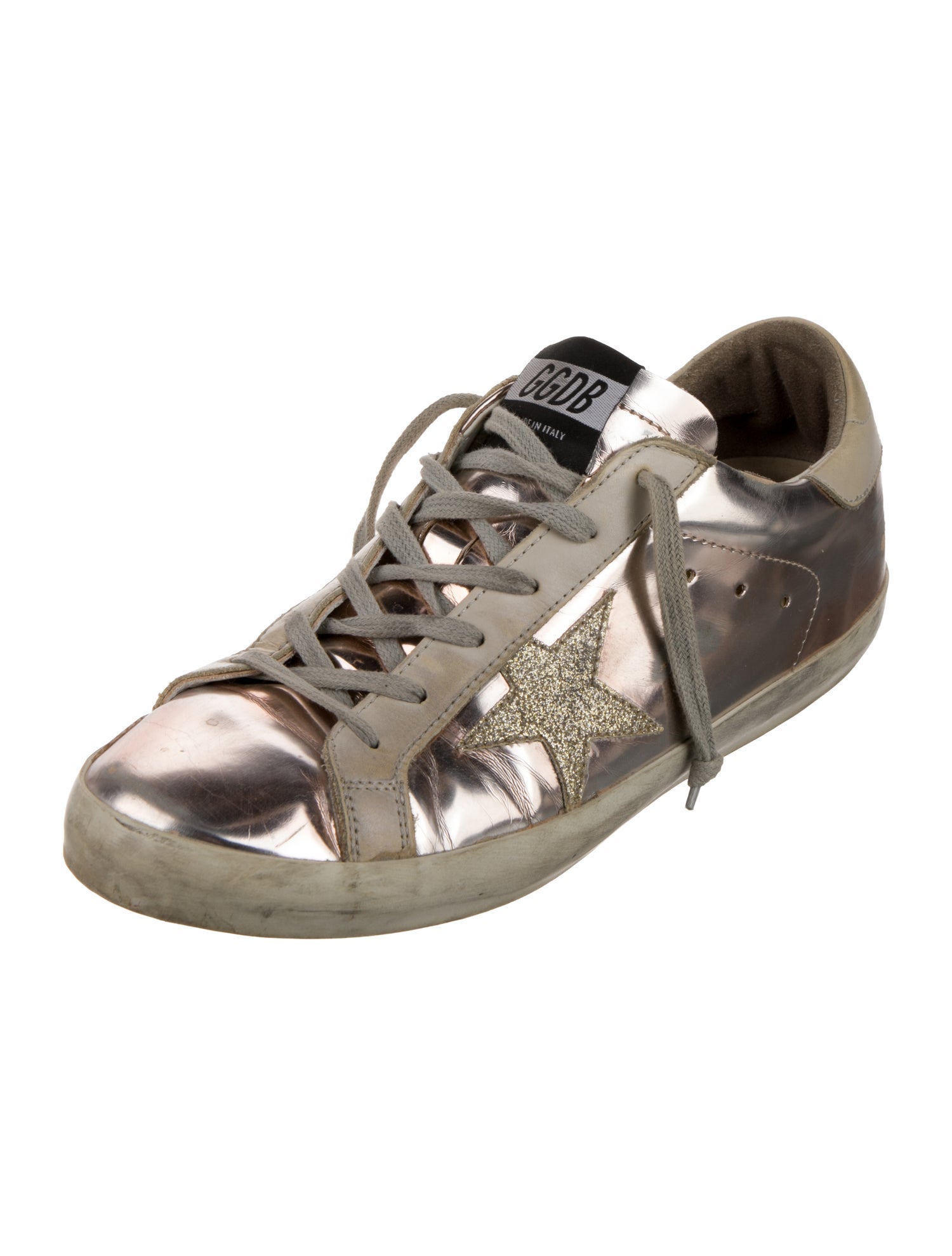 Golden Goose Leather Colorblock Pattern Sneakers