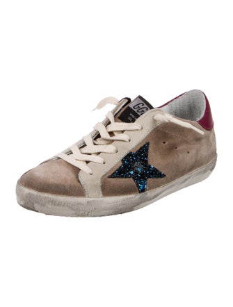 Golden Goose Suede Colorblock Pattern Sneakers