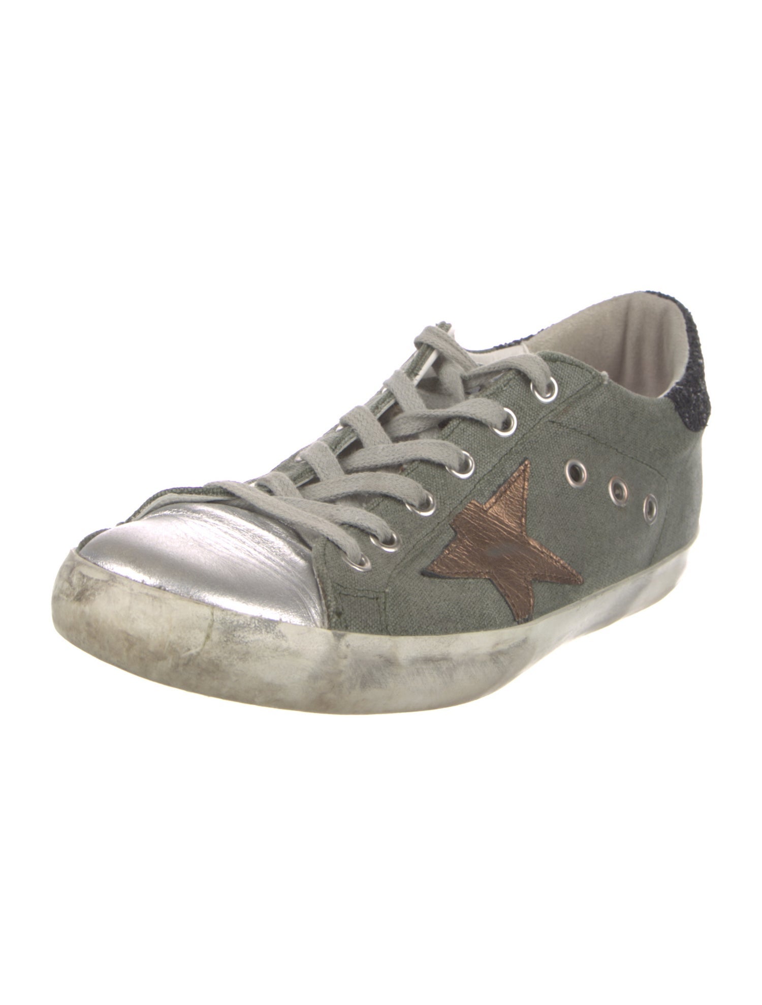 Golden Goose Canvas Printed Sneakers