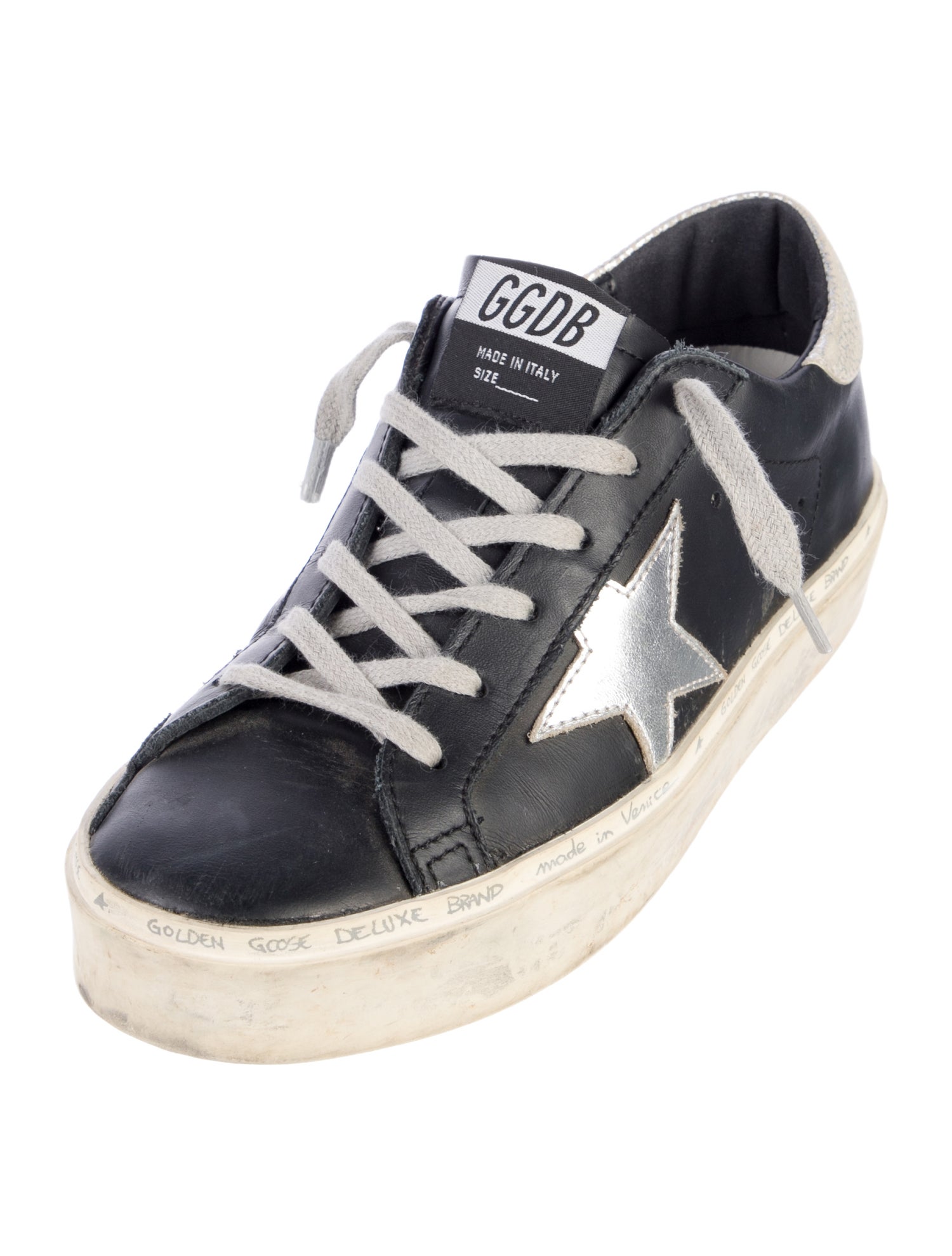 Golden Goose Leather Colorblock Pattern Sneakers