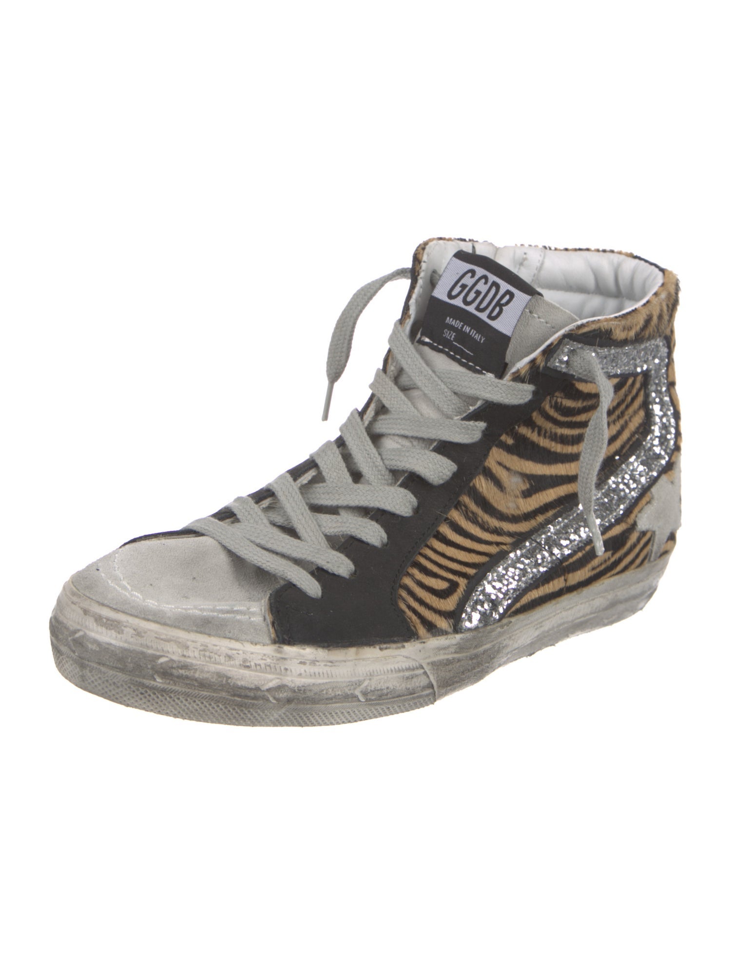 Golden Goose Ponyhair Animal Print Sneakers