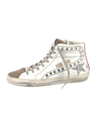 Golden Goose Leather Printed Sneakers
