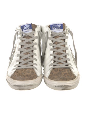 Golden Goose Leather Printed Sneakers