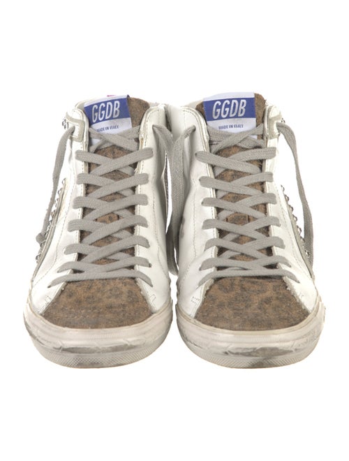 Golden Goose Leather Printed Sneakers
