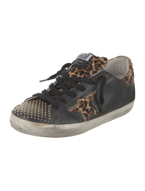 Golden Goose Leather Animal Print Sneakers