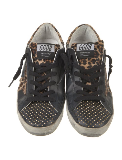 Golden Goose Leather Animal Print Sneakers