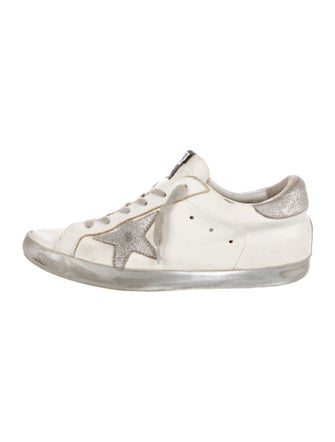 Golden Goose Leather Distressed Accents Sneakers