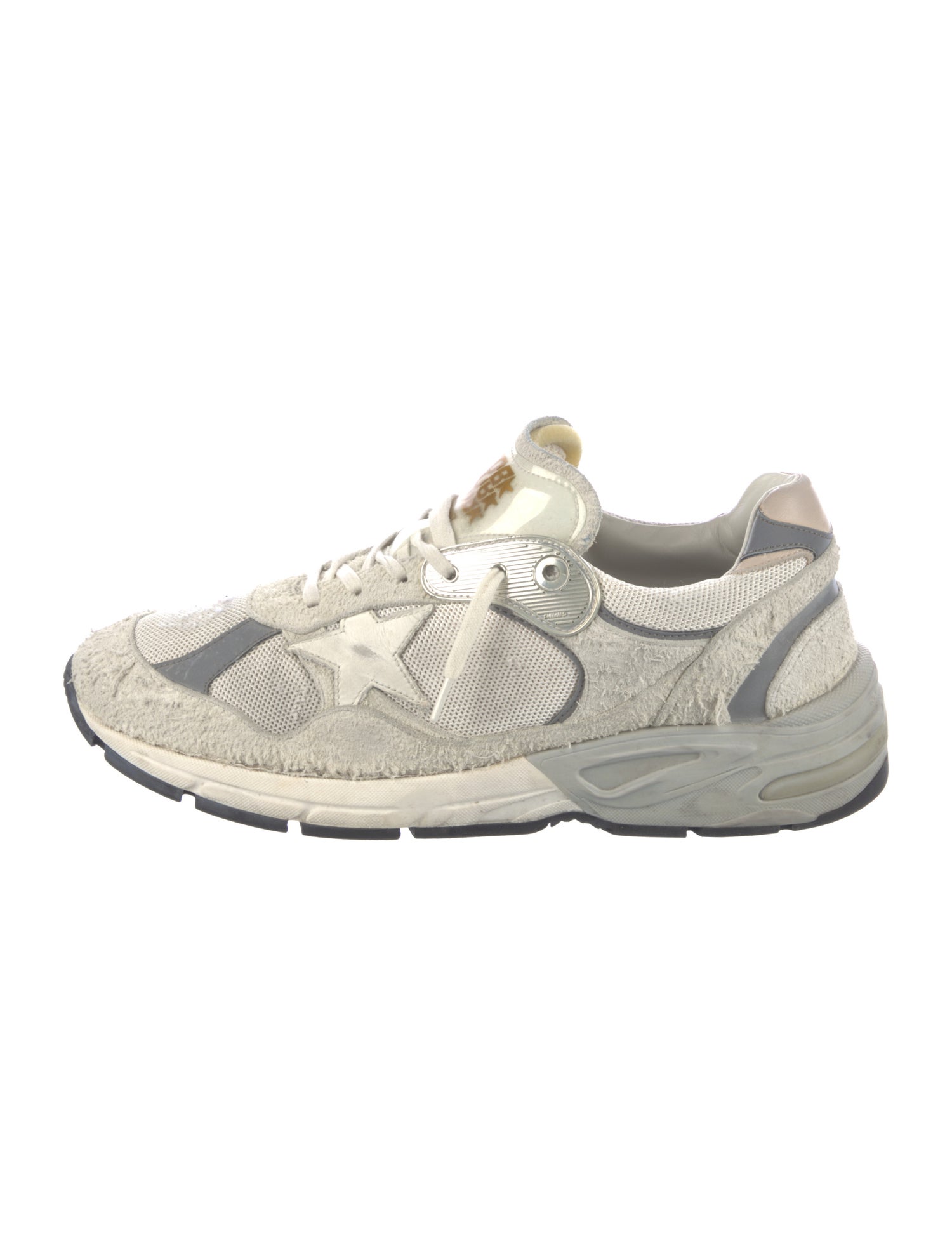 Golden Goose Suede Colorblock Pattern Athletic Sneakers