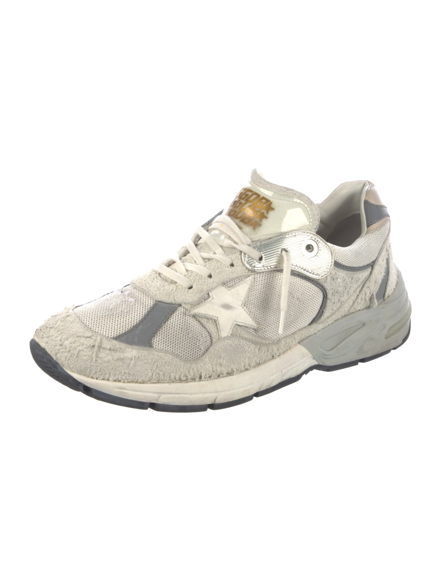 Golden Goose Suede Colorblock Pattern Athletic Sneakers