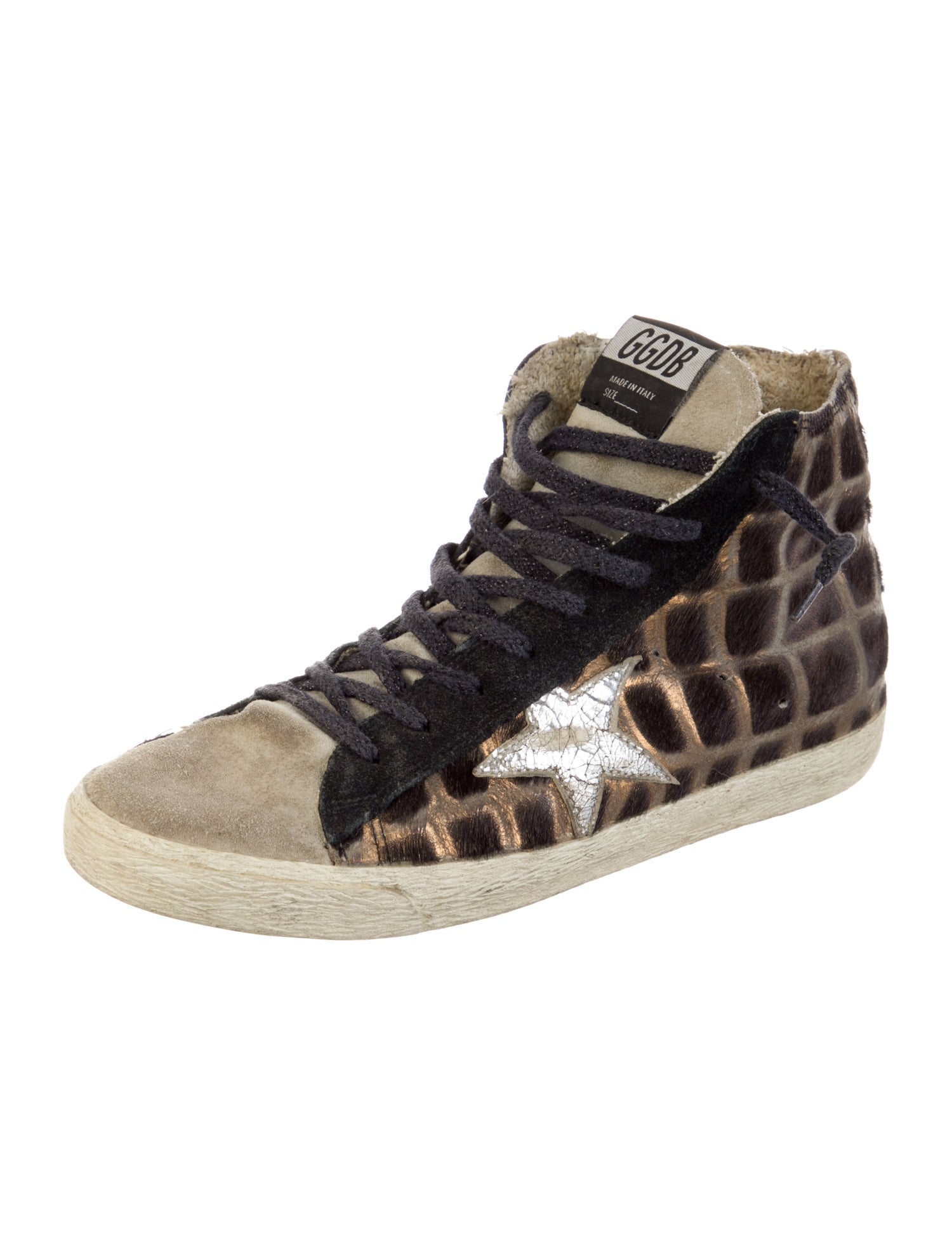 Golden Goose Ponyhair Animal Print Sneakers