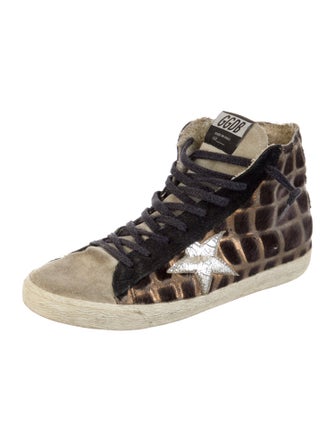 Golden Goose Ponyhair Animal Print Sneakers
