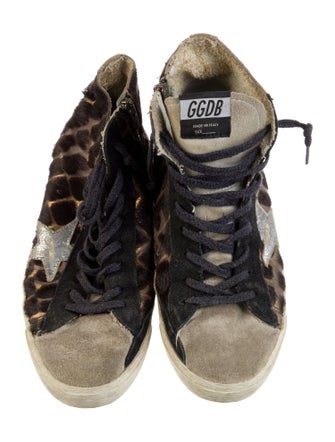 Golden Goose Ponyhair Animal Print Sneakers