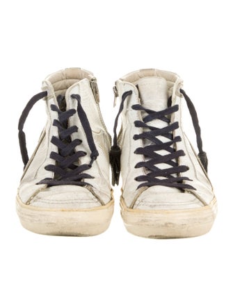 Golden Goose Embossed Leather Distressed Accents Sneakers