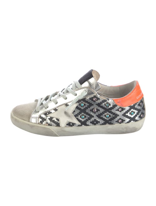 Golden Goose Leather Printed Sneakers