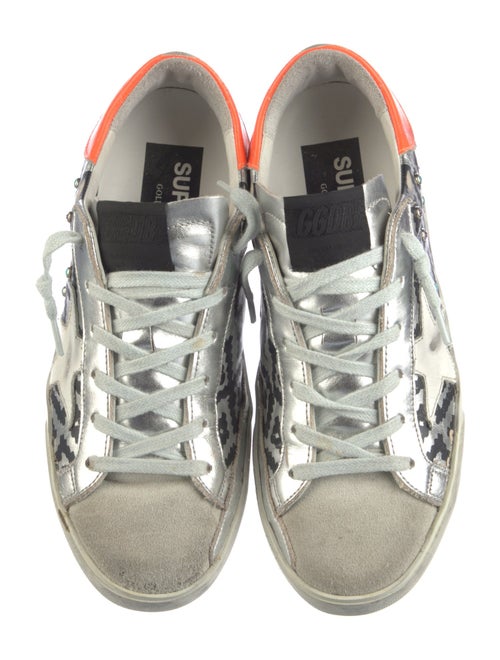 Golden Goose Leather Printed Sneakers